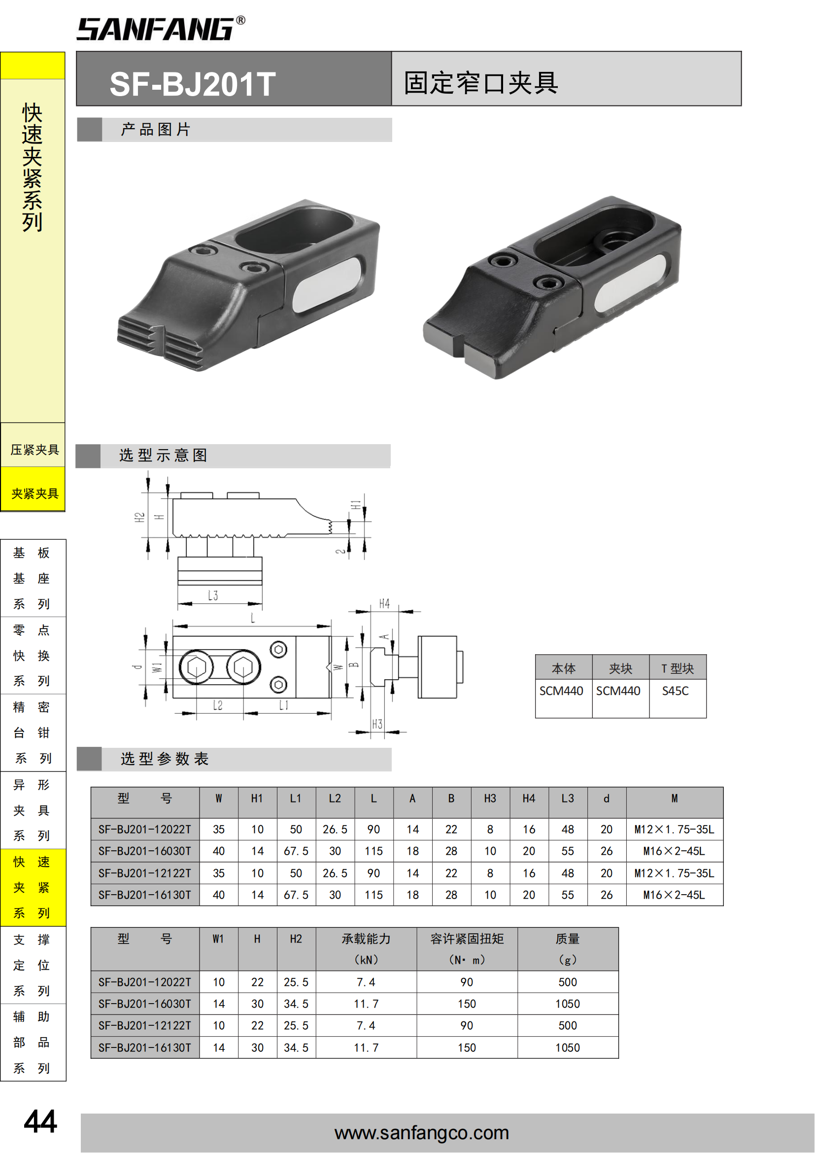 固定窄口夹具